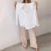 Elegant Women's Long Sleeved Solid Color Shirt Top And Loose Fitting Trousers Set Digital Print Cross Border 2024_ecoleips.com