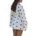 Spring Summer Casual Dots Print Two-Piece Set – Loose Fit Long Sleeve Top & Skirt Outfit, Comfortable Linen Blend, Adjustable Tie Waist_ecoleips.com
