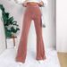 2025 Autumn Winter New European And American High-Waisted Corduroy Flared Pants Solid Color Casual Wide-Leg_ecoleips.com