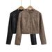 Women’s Vintage Distressed Motorcycle Jacket – Slim Fit Retro Biker Style | Faux Suede & Leather-Look For Urban Edge_ecoleips.com