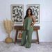 Women's Summer Casual Linen Pant Set Plus Size With Slit And Suspender American Style Cross Border Top And Pants Outfit_ecoleips.com