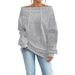 Autumn/Winter Women's Loose-Fitting One-Piece Hoodie With Drawable Shoulder Straps And Open-Shoulder Design_ecoleips.com