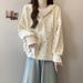 Real Shot Of Cotton Floral Print Sweatshirt For Women, Spring And Autumn Thin Style, New Loose Fit, Casual Versatile_ecoleips.com