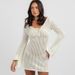 Women's Clothing Solid Color Knitted Bikini Cover Up Beach Skirt Sexy Sun Protection Clothing_ecoleips.com