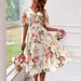 Plus Size Floral Dress For Women Waist Cinching Summer Fashion For Spring/Autumn_ecoleips.com