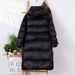 Women's Clothing New High End Black And Gold Goose Down Jacket Long Over Knee Thickened Hooded Couple Jacket Off Season Winter Wear_ecoleips.com