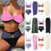Women's Clothing New Split Swimsuit Suit Female Gold Plated Round Color Matching High Waist_ecoleips.com
