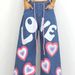Women's Clothing ghost girl contrast color love print loose jeans mopping wide leg pants_ecoleips.com