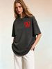 Women's Streetwear Inspired T-Shirt, Vintage Wash Relaxed Fit Casual Top_ecoleips.com
