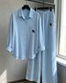 2026 Women's Cotton-Linen Minimalist Suit IDraped Embroidered Shirt Wide Leg Pants Two-Piece Set Casual Summer Fashion_ecoleips.com
