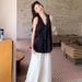 Black Sleeveless Camisole Shirt For Women 2025 Summer New French Niche Design Slim Loose Top_ecoleips.com