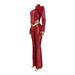 Women's Stylish Faux Leather Jacket & Flared Pants Set - Stretch Polyester Blend, Zipper Detail, Slim Fit Two-Piece Outfit (Black, Burgundy)_ecoleips.com