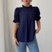Women's Clothing Simple Fashion Style Lace Collar Hollow Shirt Women's Clothing Spring And Summer_ecoleips.com