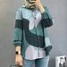 Women's Clothing Muslim Floral Shirt Fashion Puff Sleeve_ecoleips.com