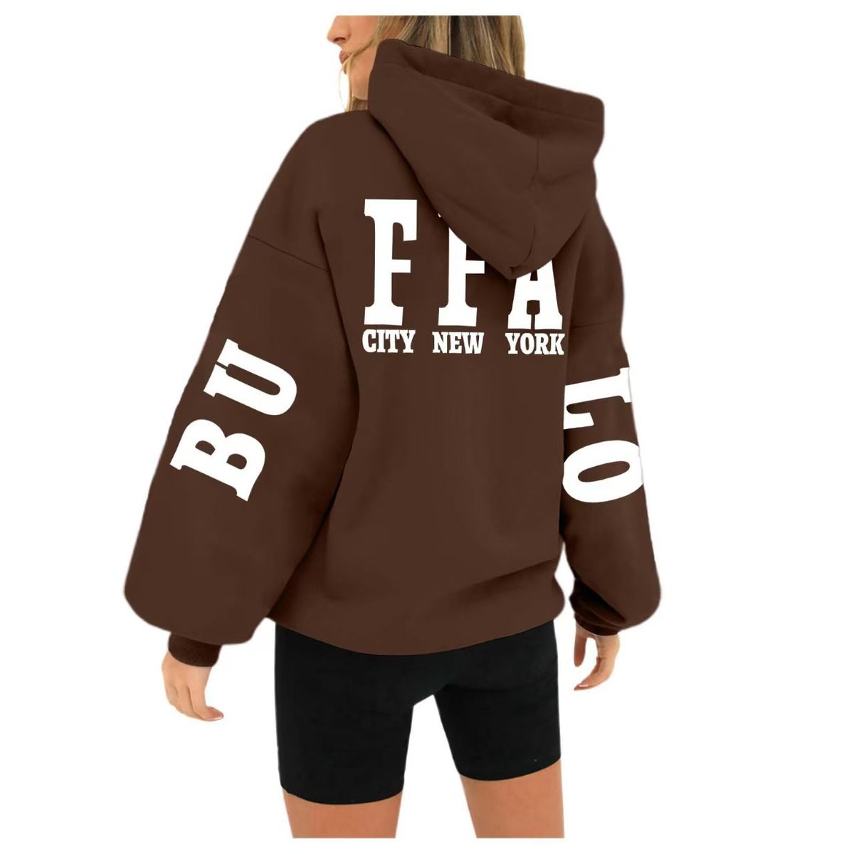 Women's Oversized Hooded Sweatshirt With Stylish Prints - Soft Fleece-Lined Long Sleeve Pullover For Casual Comfort (Multiple Colors Available)_ecoleips.com