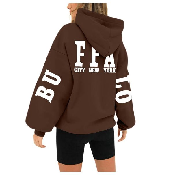 Women's Oversized Hooded Sweatshirt With Stylish Prints - Soft Fleece-Lined Long Sleeve Pullover For Casual Comfort (Multiple Colors Available)_ecoleips.com