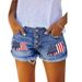 Cross-Border Source 2024 European And American Spring Summer Casual Ripped Printed Tassel Denim Straight Shorts_ecoleips.com
