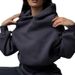 Women's Clothing Two Piece Sports Navel Baring Hooded Sweatshirt Wide Leg Trousers Suit Women_ecoleips.com