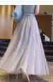 Women's Clothing Fashion High Waist Mesh Skirt For Women Spring And Autumn Slim Fairy Print A Line Skirt Design Pleated Long Skirt_ecoleips.com