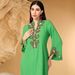 High End Rice Bead Embroidery Fashion Dress Abaya Robe Long Skirt_ecoleips.com