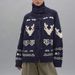 Fair Isle Knit Cardigan – Nordic High Neck Coat, Oversized & Cozy For Winter_ecoleips.com