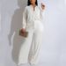 Women's Clothing Elastic Wrinkled Straps Multi Pocket Swing Leg Pants Wide Leg Pants Suit_ecoleips.com