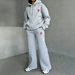 Women's Premium Fleece Tracksuit - Oversized Hoodie & Wide-Leg Sweatpants With Subtle Print Accents_ecoleips.com