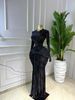 Spot European And American Dresses 2026 Spring INS Temperament Pleated Ribbon Round Neck Long Sleeved Printed Slim Fit Dress Long Skirt_ecoleips.com