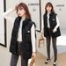 Aria Basics New Short Style Stand-up Collar Stylish Down Cotton Vest Women, Suitable For Spring, Autumn, And Winter, Korean Version,_ecoleips.com