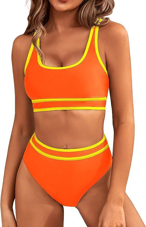 Women's Clothing Sexy Solid Color Bikini Set - High Waist & Push Up Top | Adjustable Ties & Quick Dry Fabric (S-XL) | Swimwear For Women_ecoleips.com