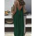 2026 Loose-Fit Spaghetti Strap Dress Women's Casual Homewear Summer Dress Solid-Color Vacation Cool Homewear_ecoleips.com
