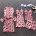 Women's Clothing large size home clothes printing four piece set fashionable and comfortable lace pajamas set_ecoleips.com