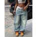 Vintage Washed High-Waisted Straight Leg Jeans For Women - Distressed Denim Pants With Ripped Details Comfortable Loose Fit Streetwear_ecoleips.com