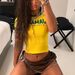 Summer European And American Ins Fashion High-shoulder High Street Retro Slim-fit Hot Girl Letter Print Design Short Top_ecoleips.com