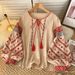Vintage Ethnic Style Women's Blouse Heavy Embroidery round Neck Tie Lantern Sleeve Loose Fit Versatile Slimming Top_ecoleips.com