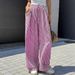 European And American Cross-border Striped Casual Pants For Women, Straight-leg Foreign Trade Women's Clothing,_ecoleips.com