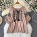Women's Clothing Tops Heavy Embroidery Travel Long Sleeved Shirt Cotton And Linen Tops Female_ecoleips.com