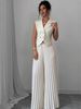 Fashion Vest Pleated Skirt Pants Suit For Women_ecoleips.com
