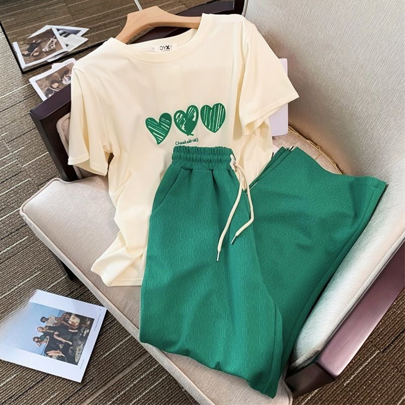 Women's Clothing Casual Sportswear Set Summer Thin Style Casual Summer Lounge Set – Wide-Leg Pants & Top, Stylish & Comfortable_ecoleips.com