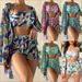 Women's Clothing Three Piece Swimsuit Set High Waisted Long Sleeved Boxer Briefs Bikini_ecoleips.com