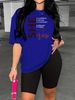 Summer Women's Casual Fashion She Letter Fashion Printed Loose T-shirt+shorts Two-piece Sportswear Suitable For Daily Wear-36_ecoleips.com