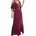 Women's Clothing Rose Red Strapless Hand Sewn Party Festival Dress_ecoleips.com