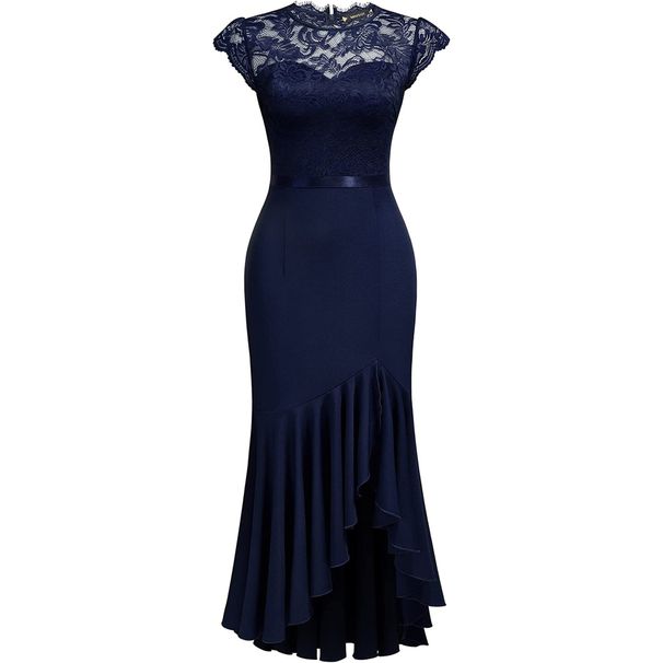 Women's Clothing Women's Lace Dress Evening Dress Bridesmaid Hip Fishtail Skirt_ecoleips.com