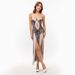 Women's Sexy Lace Dress European And American Style Halter Neck Slit Summer New Leopard Print Cross Border Wholesale_ecoleips.com