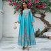 Verve AB425 Muslim Abaya Printed Dubai Women's Dress With Rhinestones Jalabiya_ecoleips.com