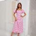 2026 Foreign Trade European And American Women's Fashion: Best-selling Summer Printed Square-neck Sweet Short-sleeve_ecoleips.com