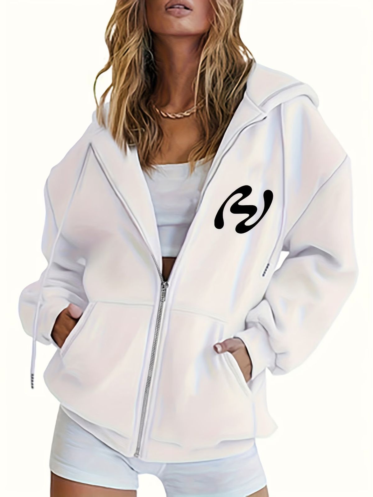 Women's Printed Cardigan Hooded Zip Up Long Sleeve Comfortable Stylish Loose Fitting Outerwear For Autumn Winter_ecoleips.com