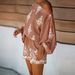 Women's Summer Off-Shoulder Printed Two-Piece Set European American Style Loose Casual Long-Sleeved Shorts Ensemble_ecoleips.com