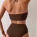 New 2024 Women's Two-Piece Bikini Strapless Halter Neck High Waist Swimsuit Sexy Pleated Design 1607W_ecoleips.com