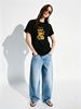 Safari Stylish Leopard Sunglasses Binoculars Graphic Women Short Sleeve Vacation T-Shirt_ecoleips.com